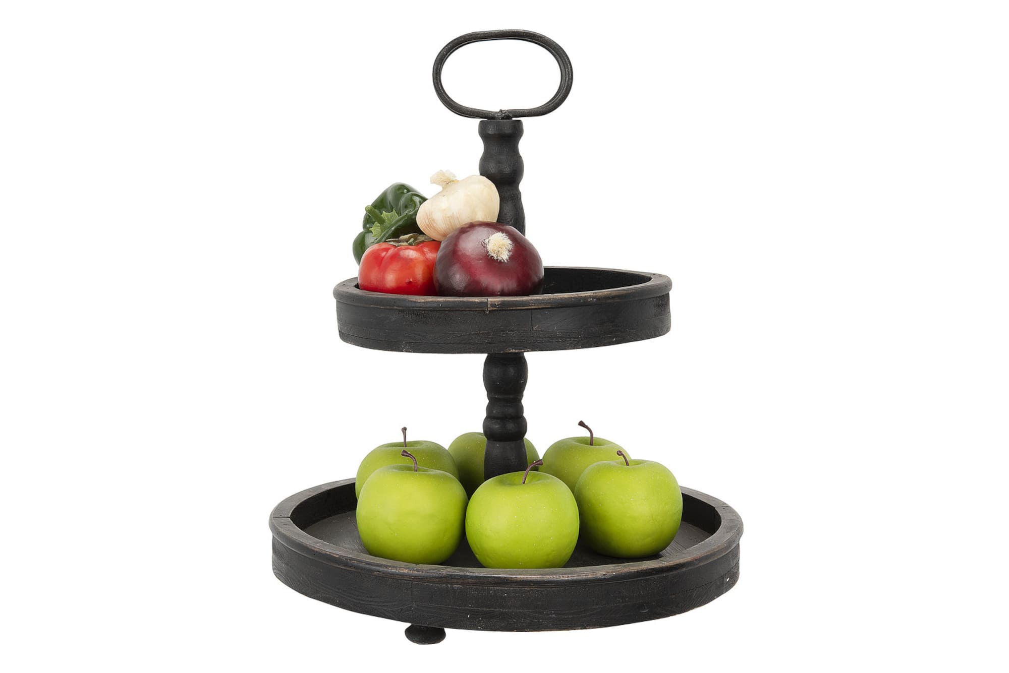Hello Honey® 18.5" Distressed Wood 2-Tier Tray